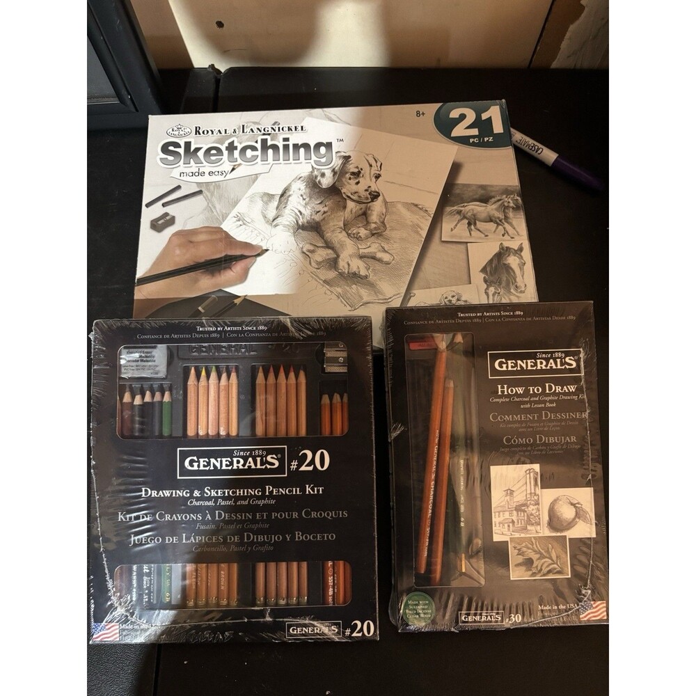 3-Piece Drawing & Sketching Art Set General’s + Royal & Langnickel New Sealed